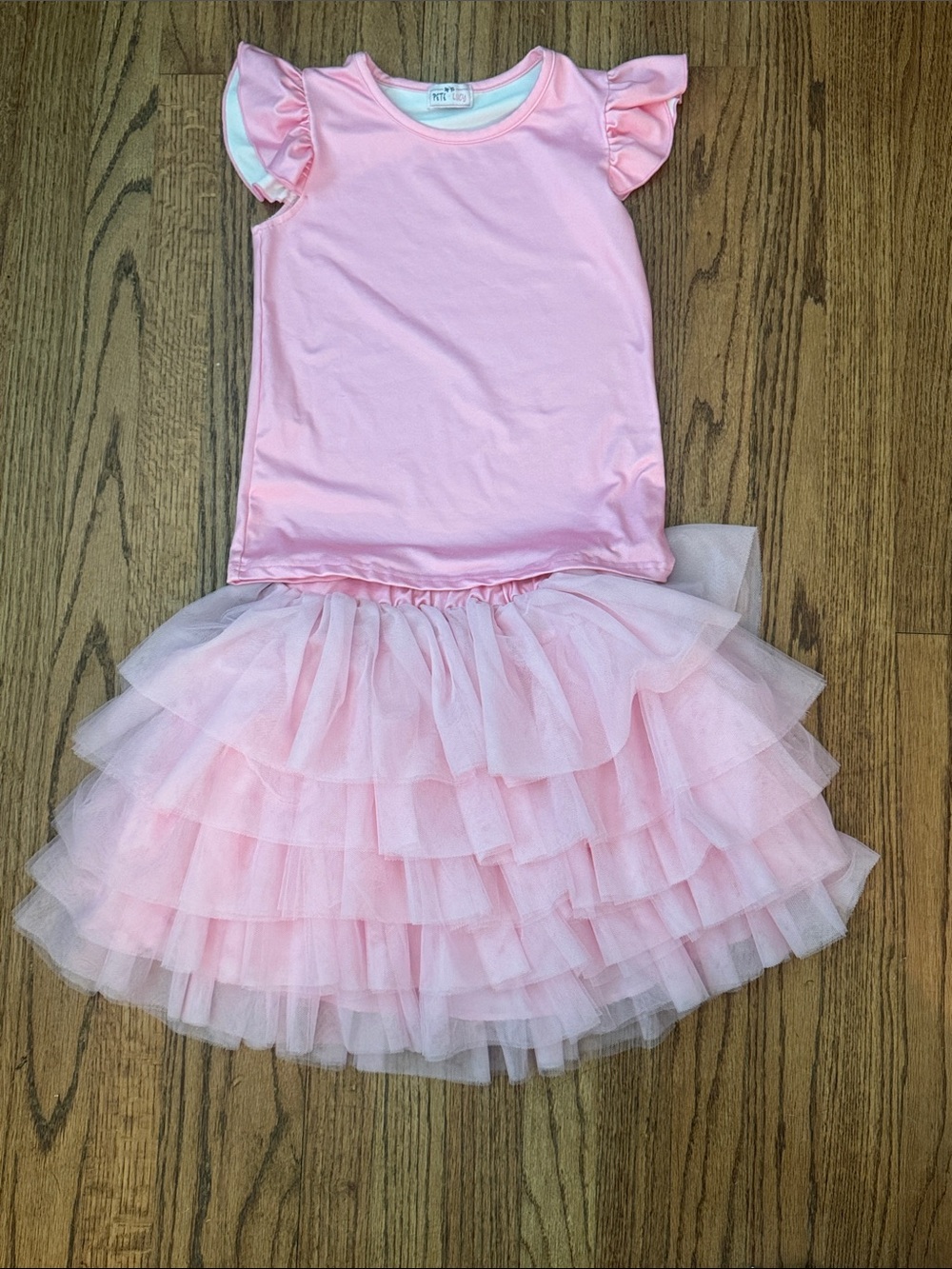 Pete + Lucy | Pink Shirt and Tulle Skirt-Size 6X